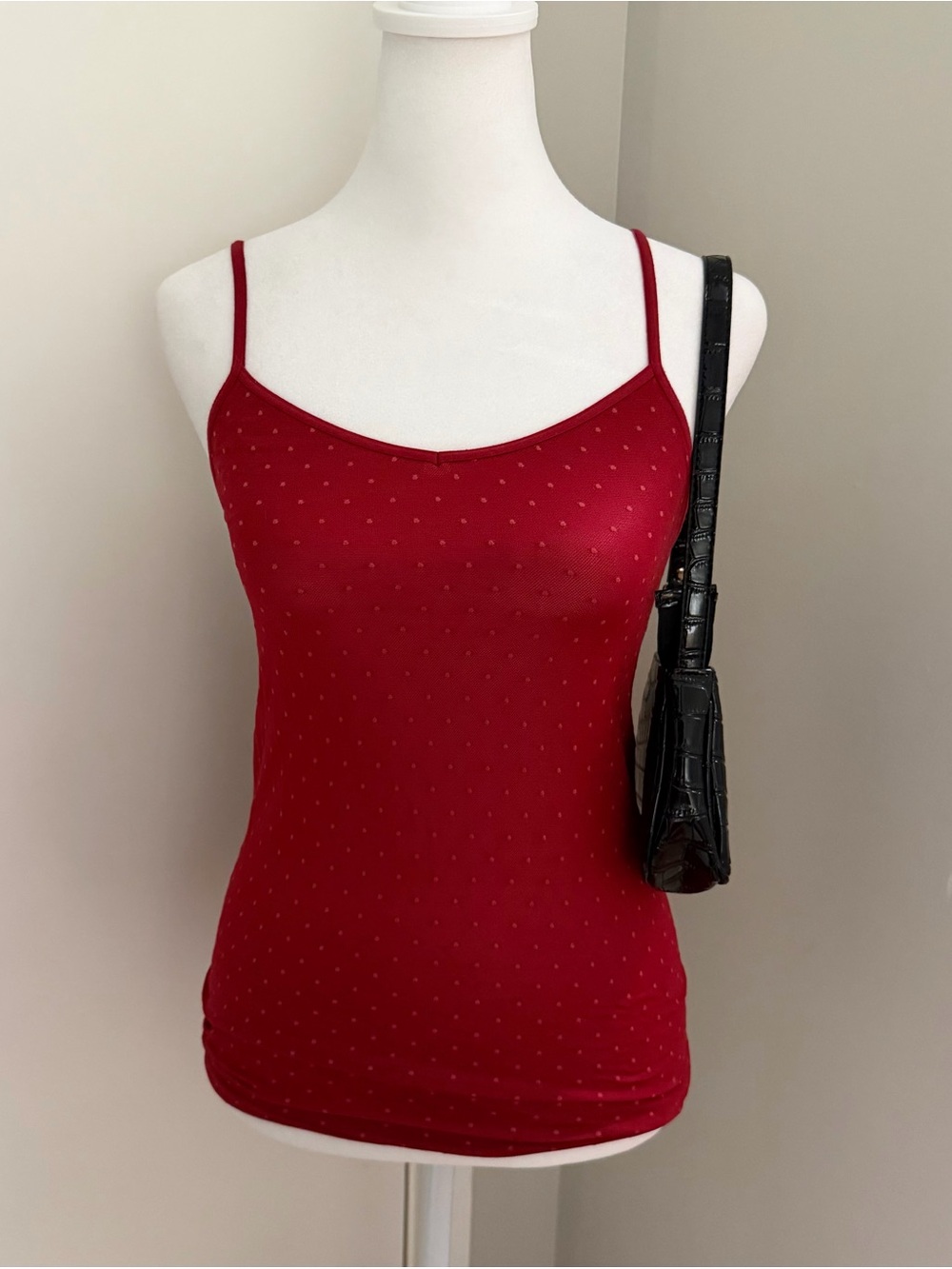The Limited Red Polka Dot Sheer Cami